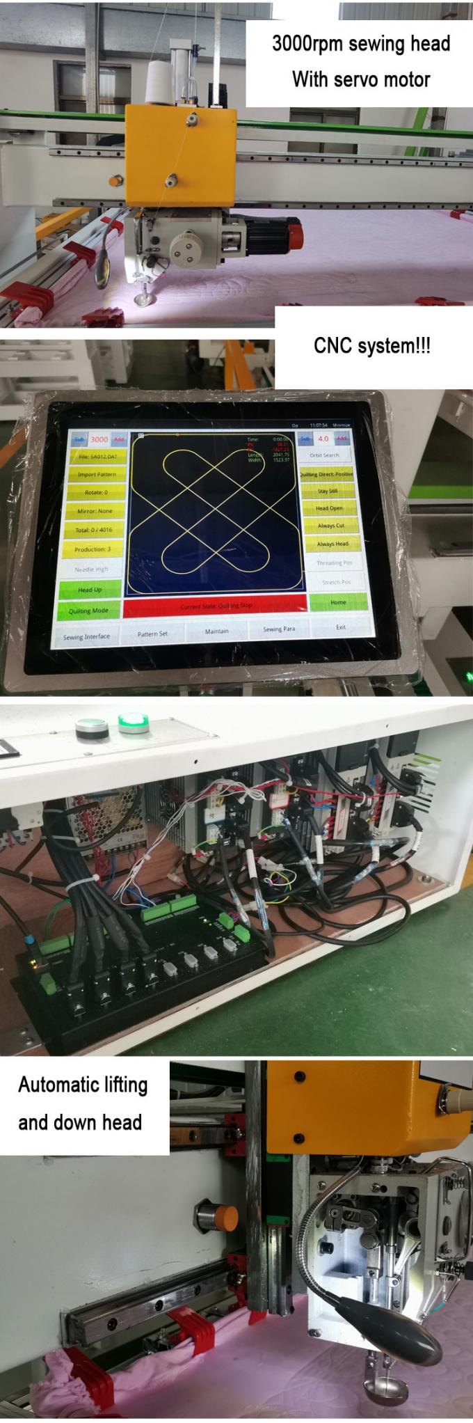 Costura automatizada da edredão que faz a Cnc estofando da máquina a máquina estofando da única agulha servo