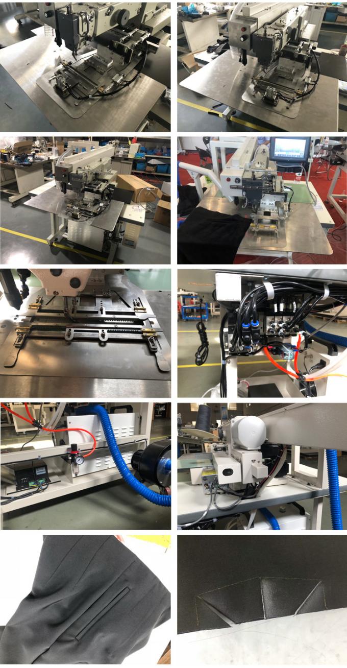 A calças automática do laser arfa a máquina de costura industrial welting do placket do bolso